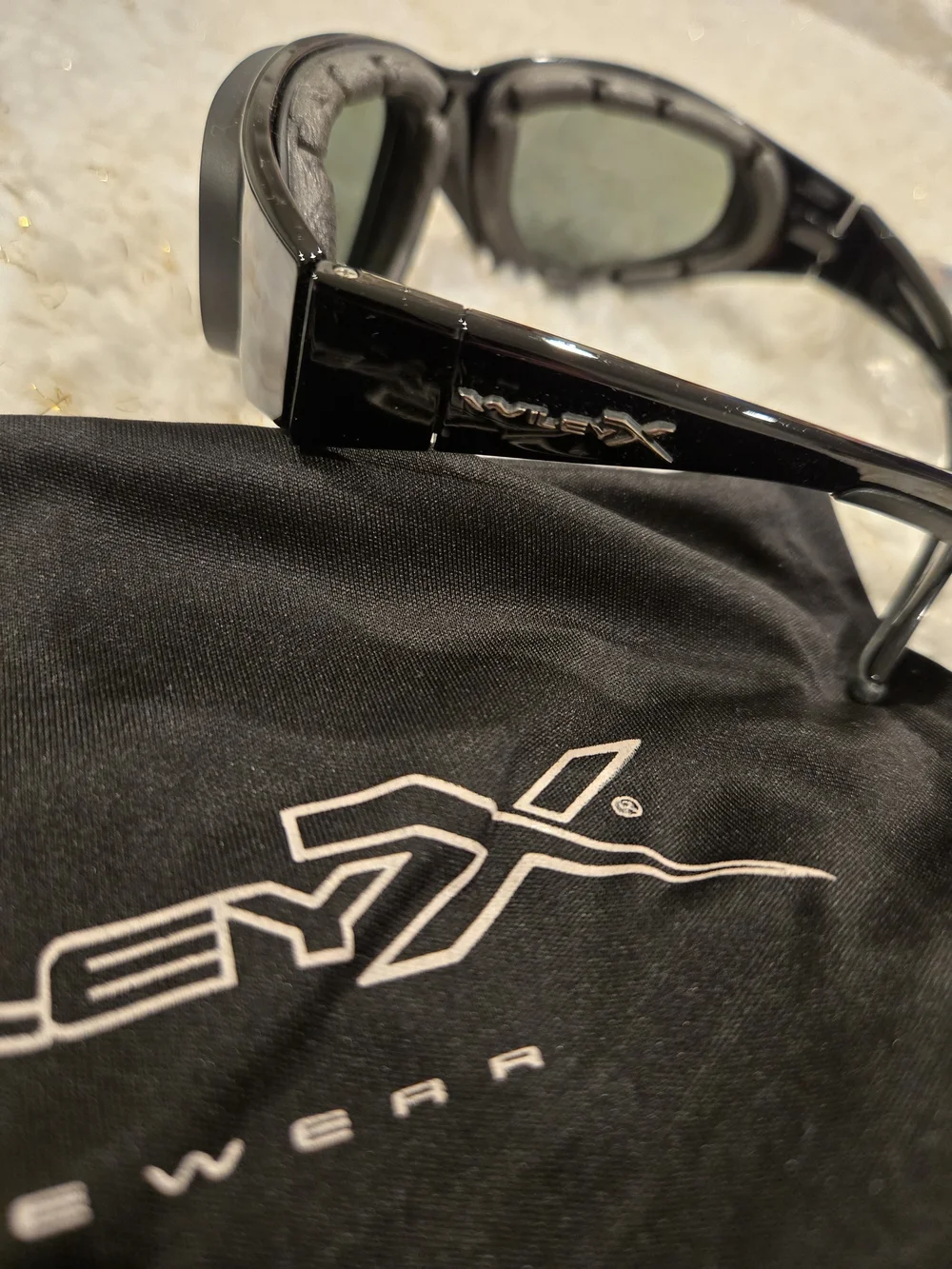 Wiley X Black Tactical Sunglasses with Spare Clear Lenses
